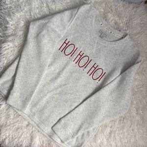 Rae Dunn HO HO HO Pullover Crewneck Sweatshirt Women's Gray MEDIUM M CHRISTMAS